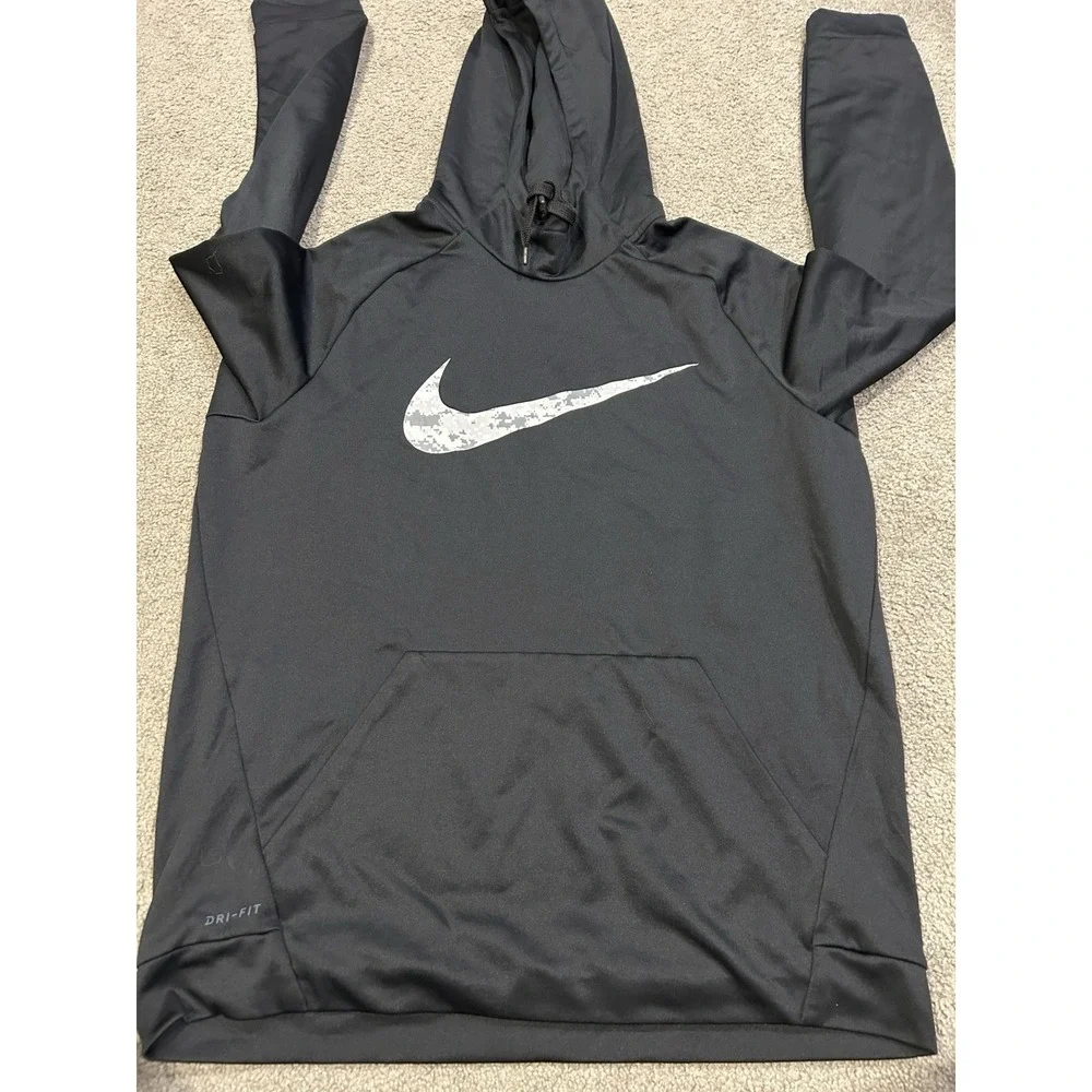 Nike Men's Black Therma Swoosh Dri-Fit‎ Pullover Sweatshirt Mens Size XL